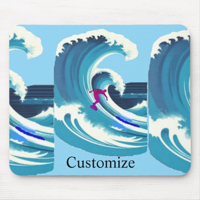 Big Wave Surfer Thunder_Cove Mouse Pad (Front)