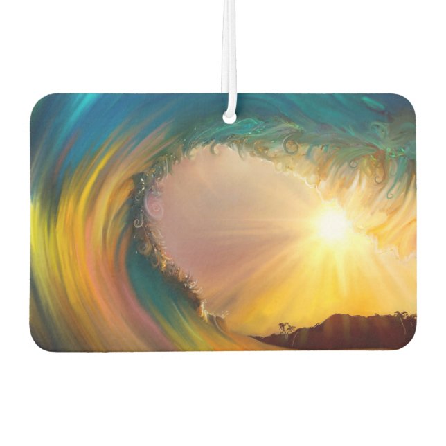 Big wave topical sunset your photo side 2 air freshener (Front)