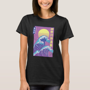 Big Wave Vaporwave Japanese Cool Fun 80s Retro Art T-Shirt