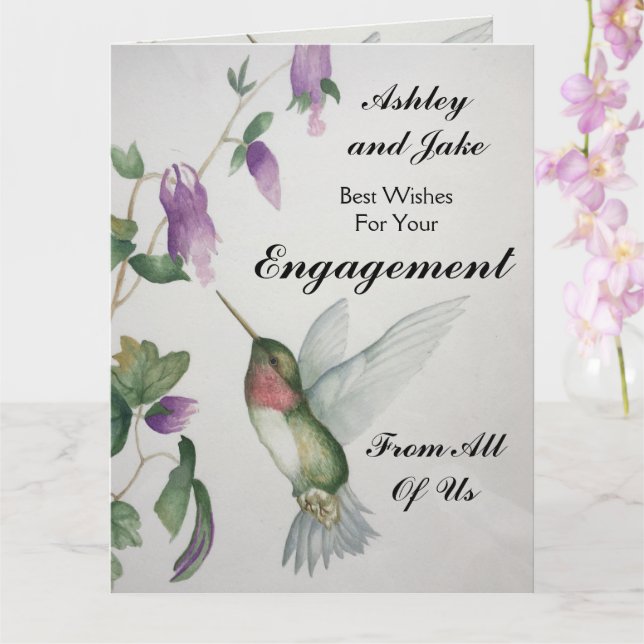 BIG Wedding Engagement From All Of Us Card (Orchid)