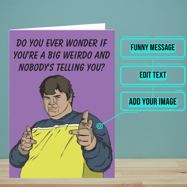 Big Weirdo Funny Birthday Card (Want to make your guy friend laugh out loud.)