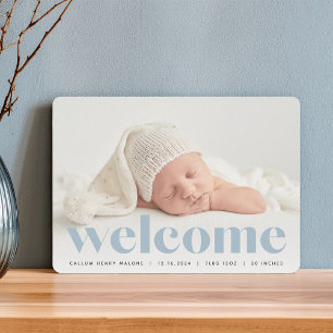 Big Welcome Photo Birth Announcement