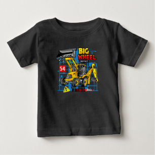Big Wheel Backhoe Excavator Heavy Equipment Baby T-Shirt