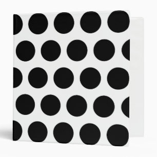 Big White and Black Polka Dots Binder
