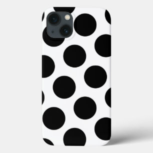 Big White and Black Polka Dots iPhone 13 Case