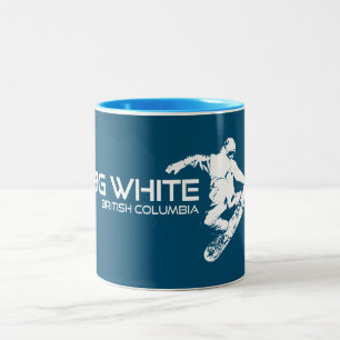 Big White British Columbia Snowboarder Two-Tone Coffee Mug