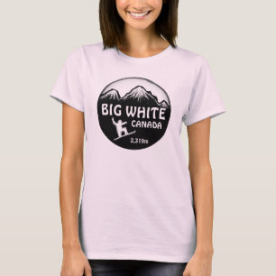 Big White Canada pink snowboard art ladies tee