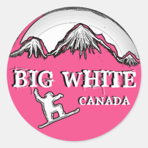 Big White Canada pink theme snowboarder stickers
