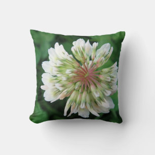 Big white clover blossom throw pillow