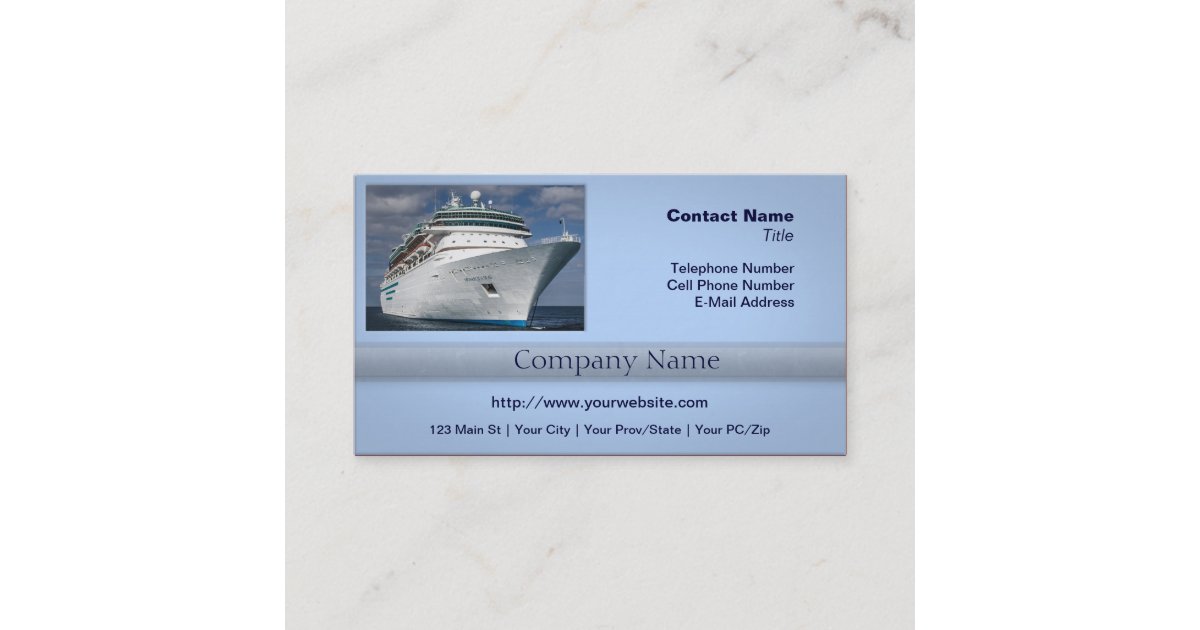 Big White Cruise Ship Business Card | Zazzle