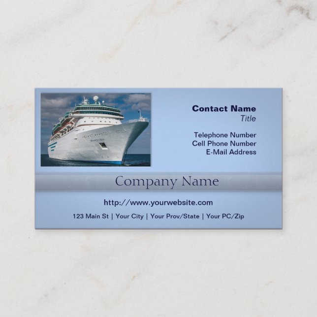 Big White Cruise Ship Business Card (Front)