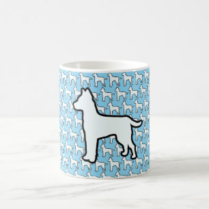 Big White Dog Lt Blue Coffee Mug