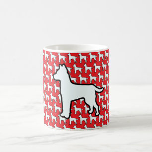 Big White Dog Red    Coffee Mug