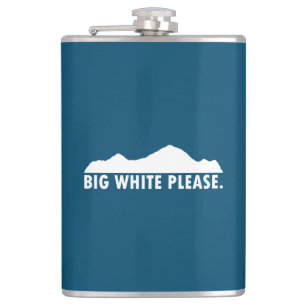 Big White Please Hip Flask