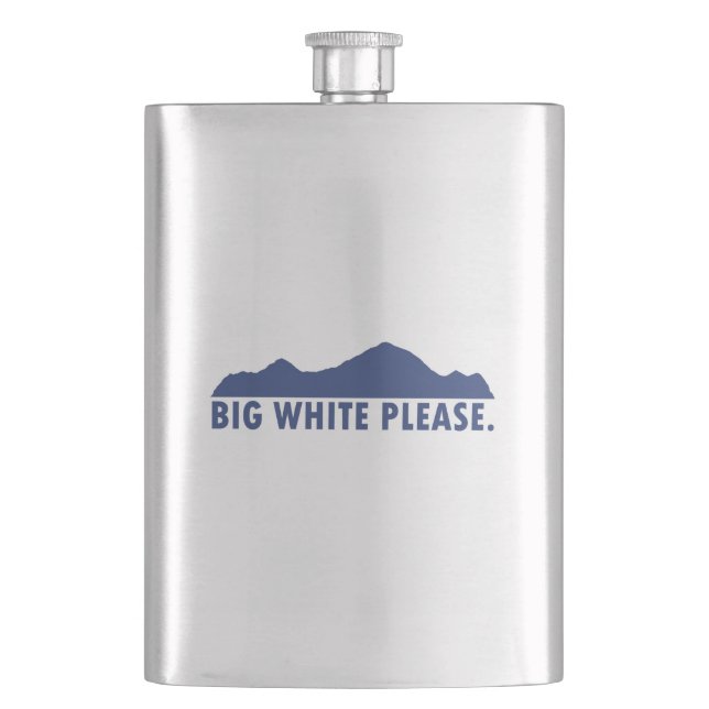 Big White Please Hip Flask (Front)