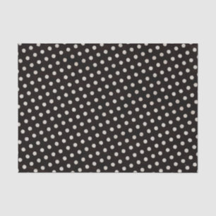 Big White Polka Dots on Black Tissue Paper