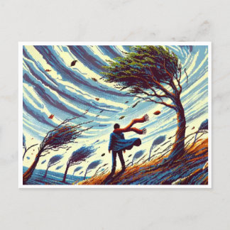 Big Wind Day Pixel Art Postcard – Retro Windy Scen