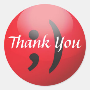 Big Winky Thank You Classic Round Sticker