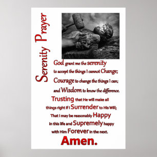 Big wooden hammer the serenity prayer poster
