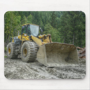 Big Yellow Bulldozer Tractor Heavy Equipment Mouse Pad