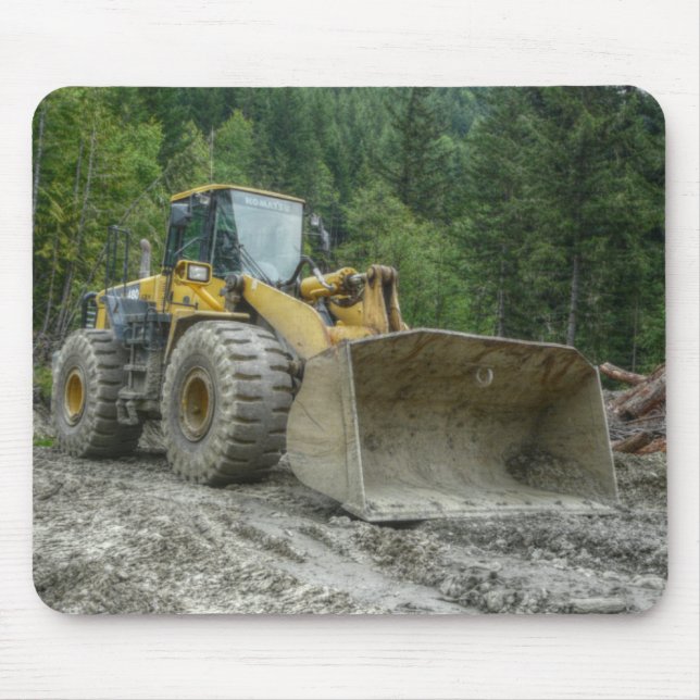 Big Yellow Bulldozer Tractor Heavy Equipment Mouse Pad (Front)