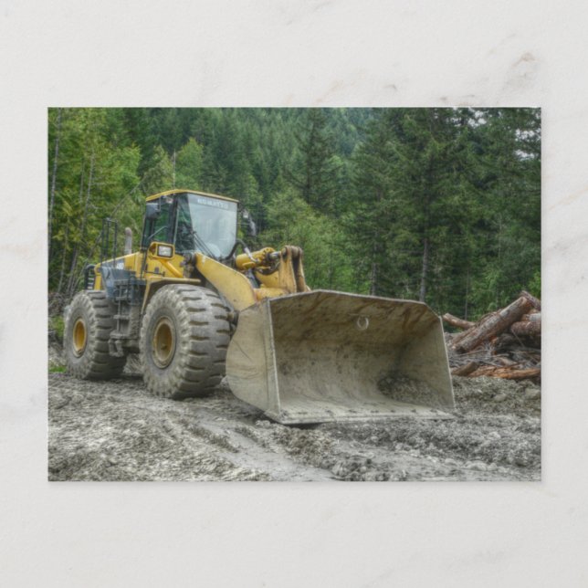 Big Yellow Bulldozer Tractor Heavy Equipment Postcard (Front)