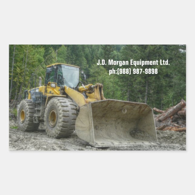 Big Yellow Bulldozer Tractor Heavy Equipment Sticker (Front)