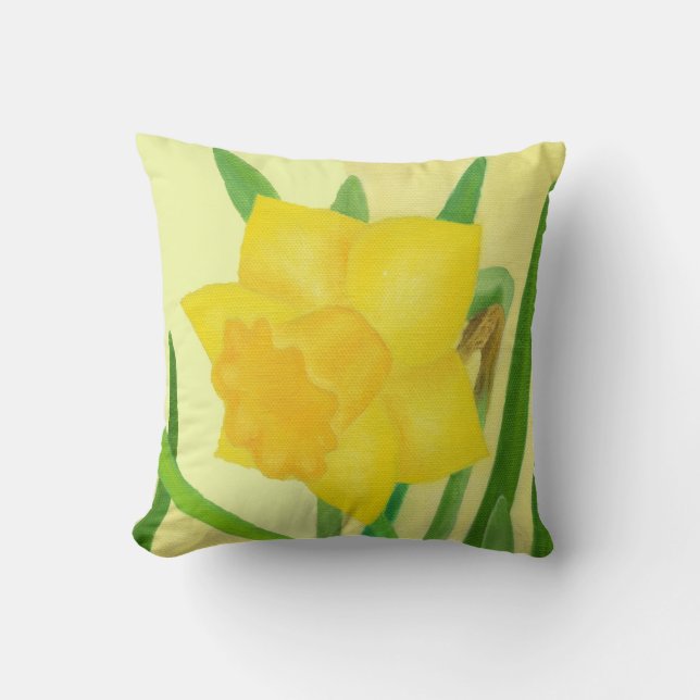 Big Yellow Daffodil throw pillow (Front)