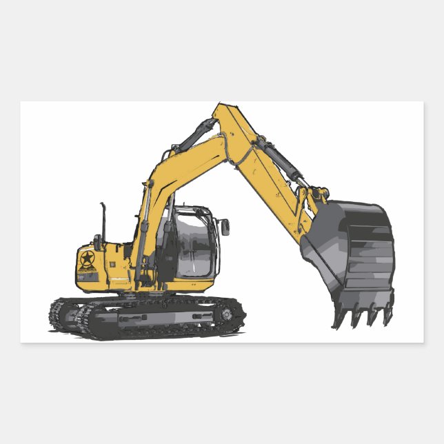 Big Yellow Excavator Sticker (Front)