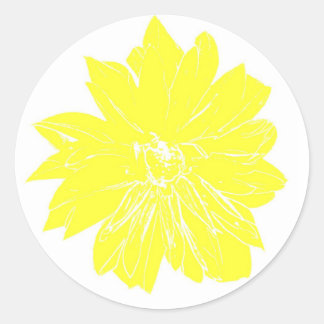 Big yellow flower classic round sticker