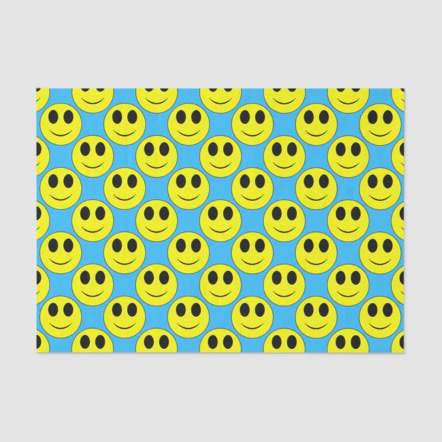 Big Yellow Happy Face Allover Tissue Paper (Front)