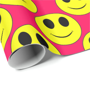 Big Yellow Happy Face Allover Wrapping Paper