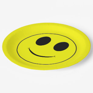 Big Yellow Happy Face Paper Plate