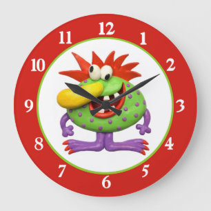 Big Yellow Nose Monster Large Clock
