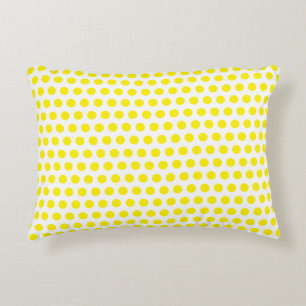 Big Yellow Polka Dots White Custom Colours Cool Accent Pillow