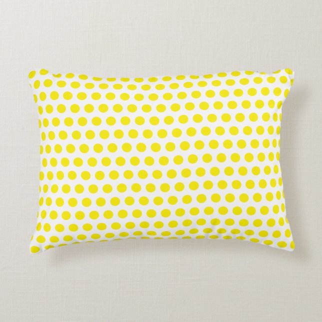 Big Yellow Polka Dots White Custom Colours Cool Accent Pillow (Front)