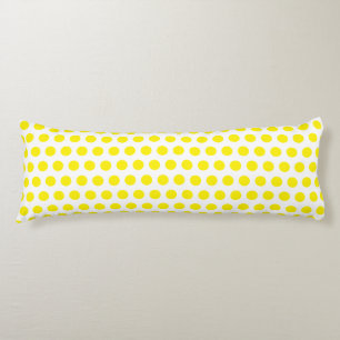 Big Yellow Polka Dots White Custom Colours Cool Body Pillow
