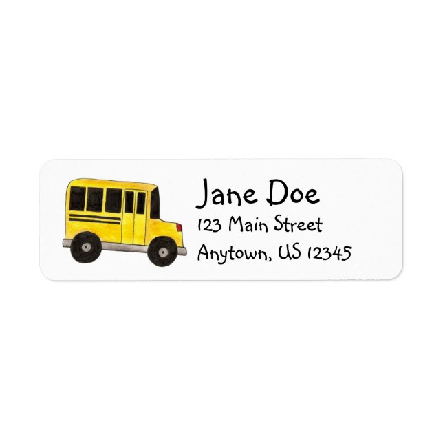 Big Yellow School Bus Driver Teacher Labels (Front)