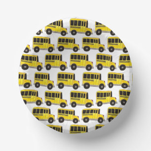 Big Yellow School Bus Teacher Driver Education Paper Plate