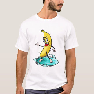 Big Yellow Surfing Banana T-Shirt