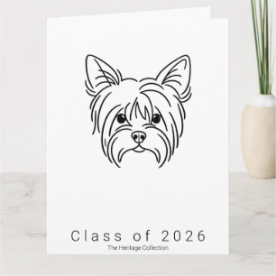 Big Yorkie Graduation Card Class of 2026 Minimalis