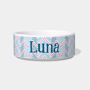 Big Zag Chevron in Pink and Aqua Bowl