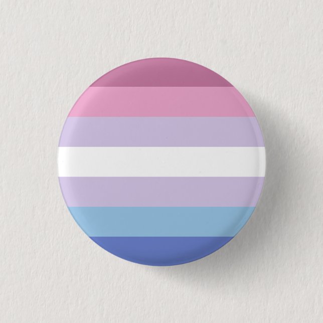 Bigender Flag Badge 1 Inch Round Button (Front)