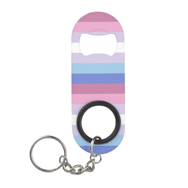 Bigender Flag Keychain Bottle Opener (Front)