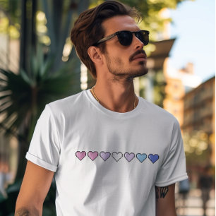 Bigender Flag Pixel Heart T-Shirt