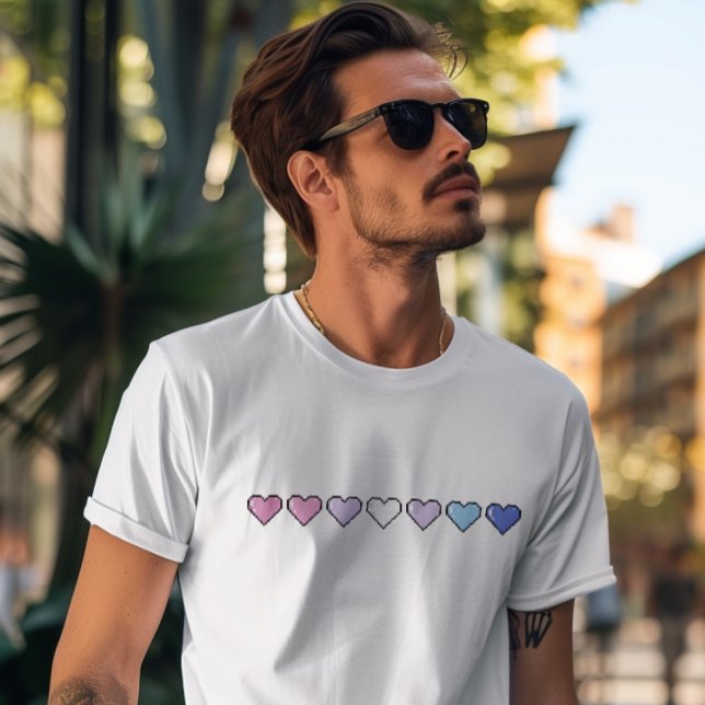 Bigender Flag Pixel Heart T-Shirt (Creator Uploaded)