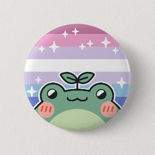 Bigender LGBT Pride Flag Frog 2 Inch Round Button