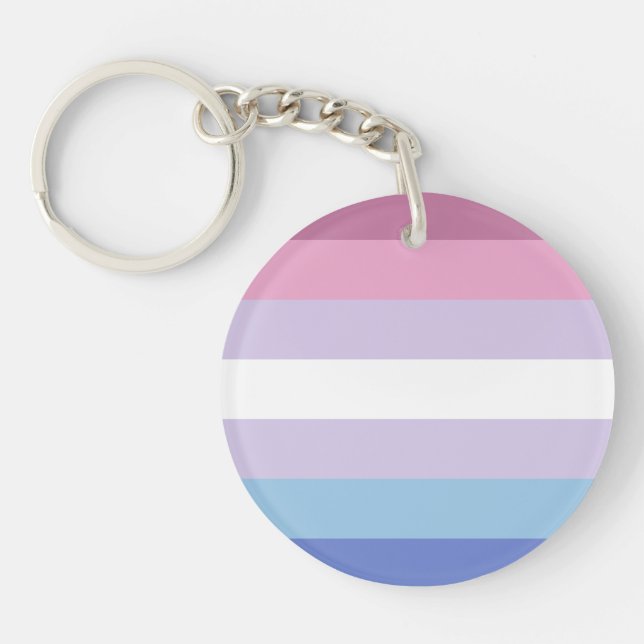 Bigender Pride Flag Keychain (Front)