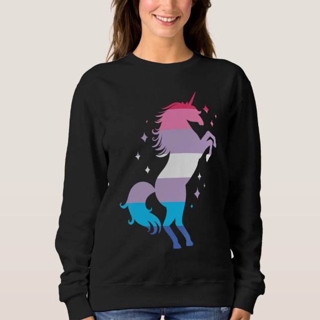 Bigender Pride Flag Unicorn Bigender Flag Sweatshirt (Front)