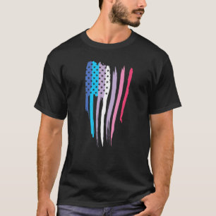 Bigender Pride Flag Usa American Bigender Flag   T-Shirt